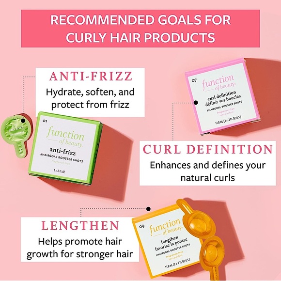 3/$10 Function of Beauty Curl Definition Hair Goal Booster Shots - Picture 3 of 4